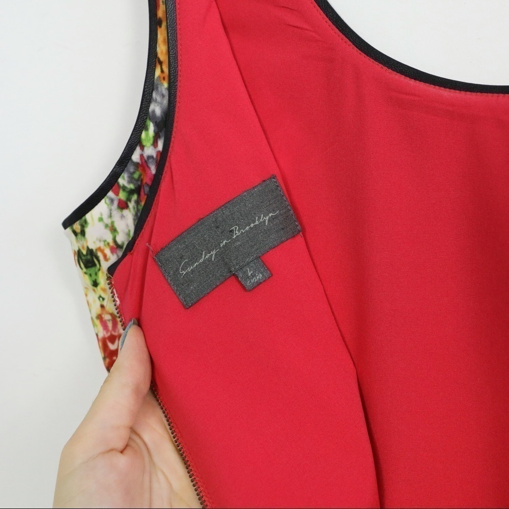 Sunday in Brooklyn Anthropologie printed sheath dress short L Large abstract - Picture 3 of 6